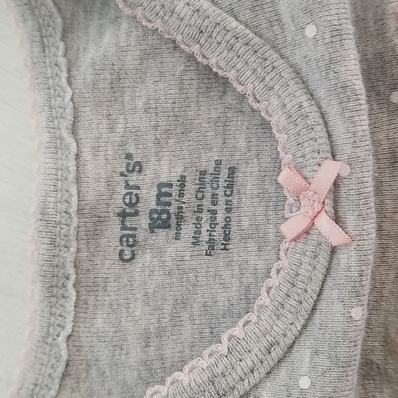 2 Carter’s Pink & White , Grey  One-Piece  Coverall 18M - Picture 3 of 7